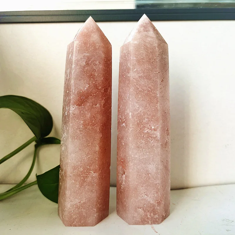 Natural Pink Amethyst Crystal Tower Wand Point Mineral Room Decoration Stones Energy  Spiritual Meditation and Healing Crystals