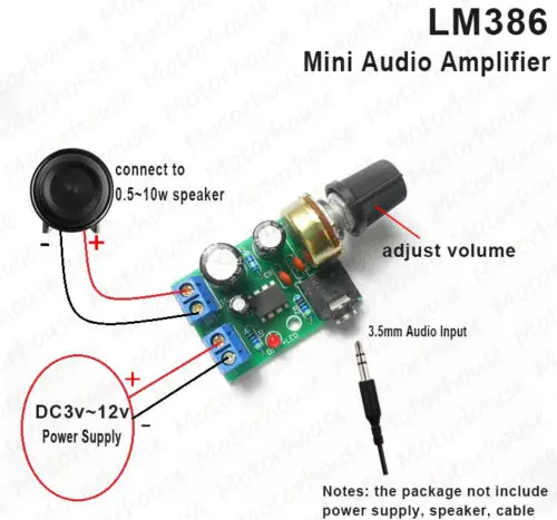 2 шт. LM386 аудио усилитель мощности платы Hi-Fi DC 3 В ~ 12 5 в мини модуль AMP мм разъем |