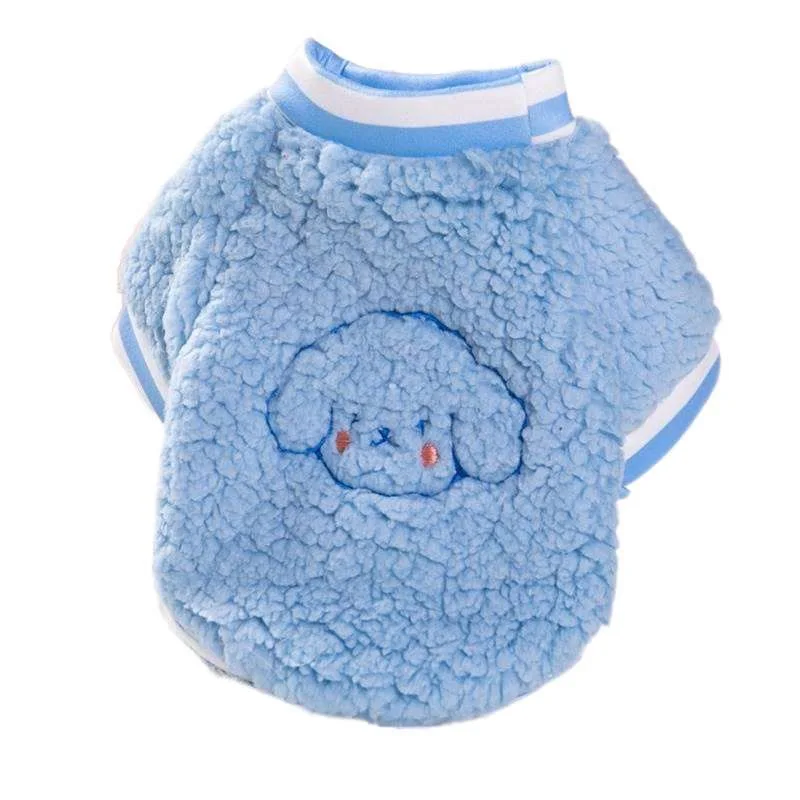 

Cute Cartoon Print Cat Hoodies Dog Clothes O-neck Long Sleeve Tshirt Small Dogs 2-Feet Velvet Sweater Coat Sweatshirt Chihuahua