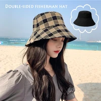 k131 womens bucket hat fashion summer panamanian women sun hat panama 2021 beach double sided fisherman hat visor basin cap