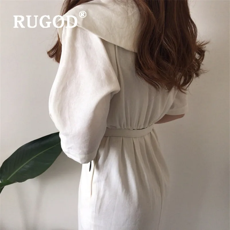Женские винтажные белые платья RUGOD корейское элегантное облегающее длинное