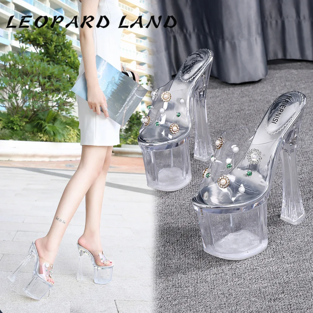 Женские Клубные босоножки LEOPARD LAND 18 см Клубная обувь для ночного клуба женская