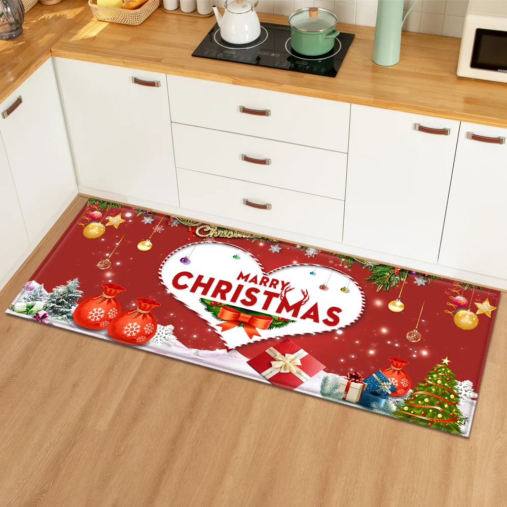 3D Рождественский коврик для кухни входной двери спальни гостиной ванной комнаты