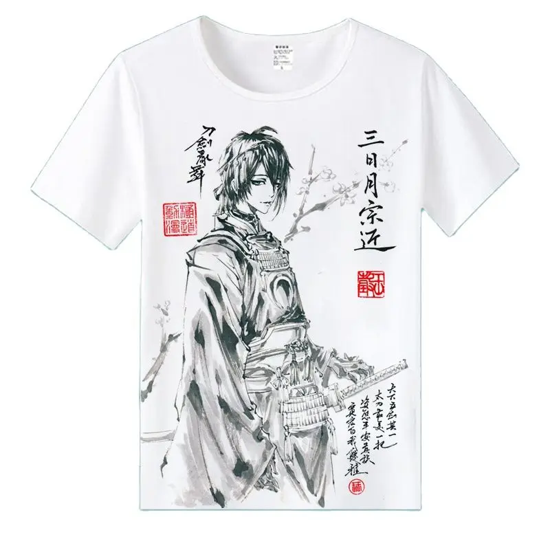 Унисекс аниме Cos KATSUGEKI/TOUKEN RANBU Mikazuki Munechika Повседневная футболка | Мужская одежда