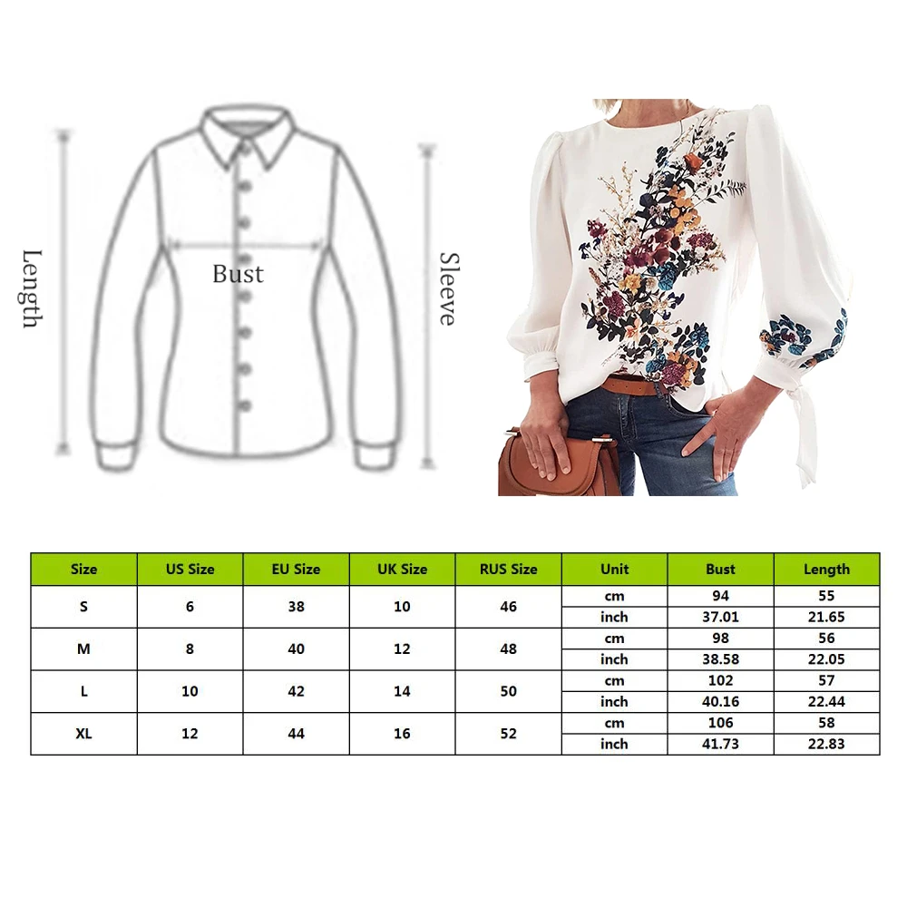 

2020 Fashion Women Flora Printed Long Sleeve Loose Style Pullover Blouses Chic Casual Spring Fall Fashion New Trends Top Shirts