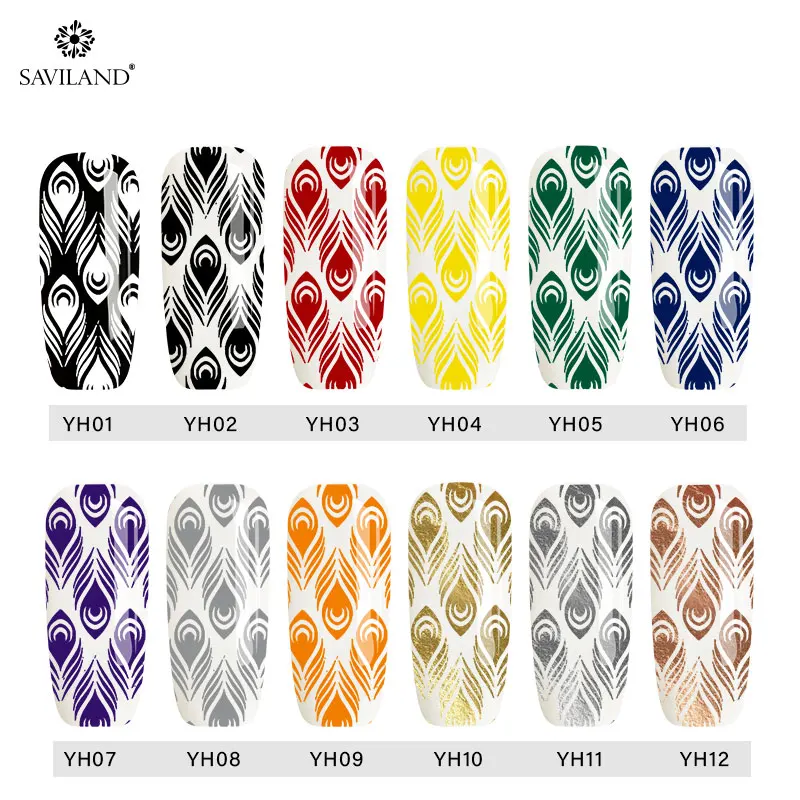 Неоновые флуоресцентные штампы SAVILAND для стемпинга ногтей гелевый штамп