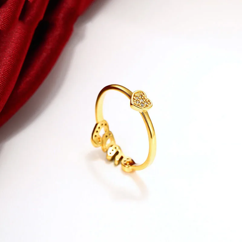 

Женское кольцо, двухстороннее декоративное кольцо с надписью «love»