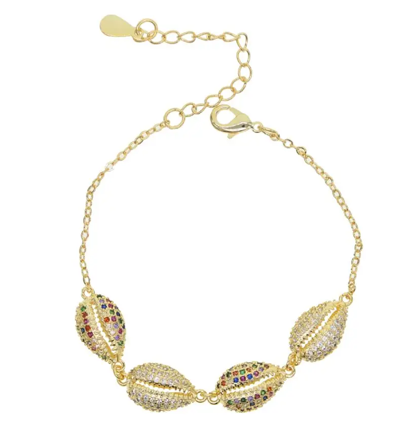 rainbow cz bracelet Женское сексуальное Радужное чокер с чешским покрытием, ювелирное изделие, наполненное золотом, белая радуга, красочное ЧР, Морская раковина, дизайнерское ожерелье, ювелирное изделие - Окраска металла: rainbow cz bracelet