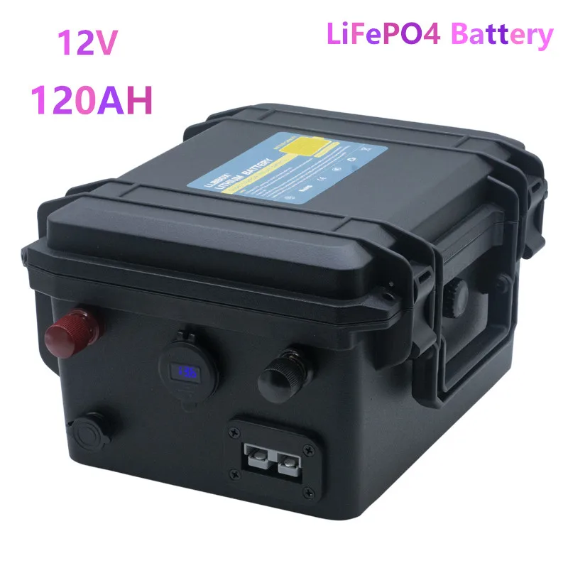 12V 120ah LIFePO4 Батарея пакет водонепроницаемый 12v lifepo4 литиевая 12 8 v литий железо