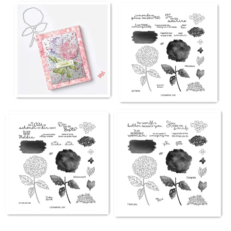

Hydrangea Metal Cutting Dies and Stamps Stencils For DIY Scrapbooking Die Cut Embossing Paper Card Crafts Making