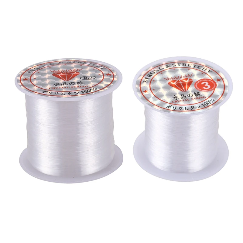 

2x 0.m / 0.2mm Diameter Clear Nylon Fish Fishing Line Spool Beading String