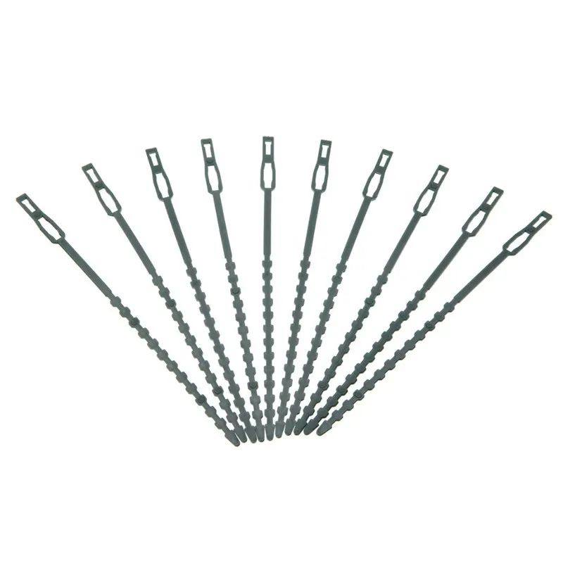 50 шт./лот регулируемые пластиковые кабельные стяжки для растений многоразовые