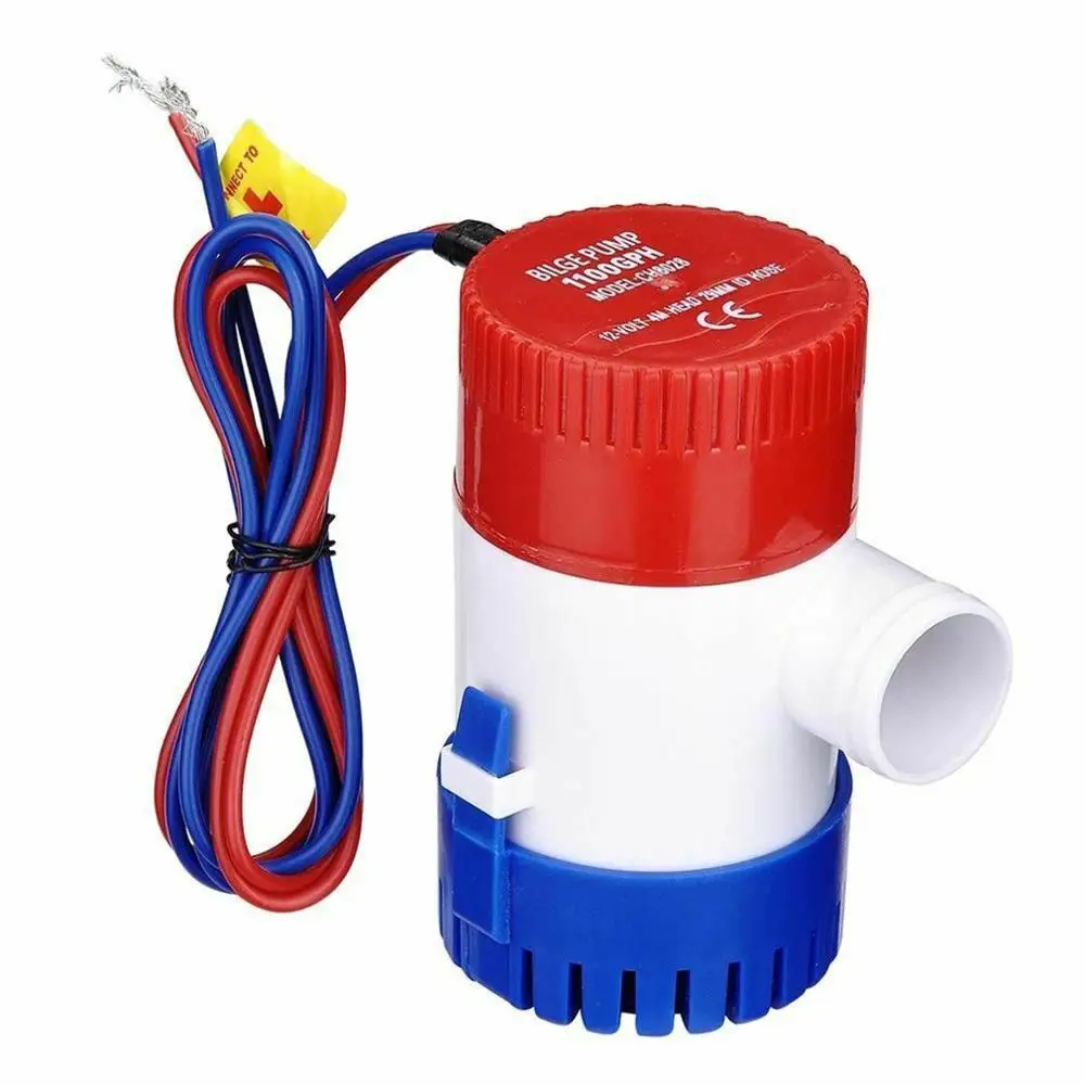 

12V Electric Marine Submersible Bilge Sump Water Pump Plastic Miniature Self-Priming Water Pump Boat Yacht 1100GPH