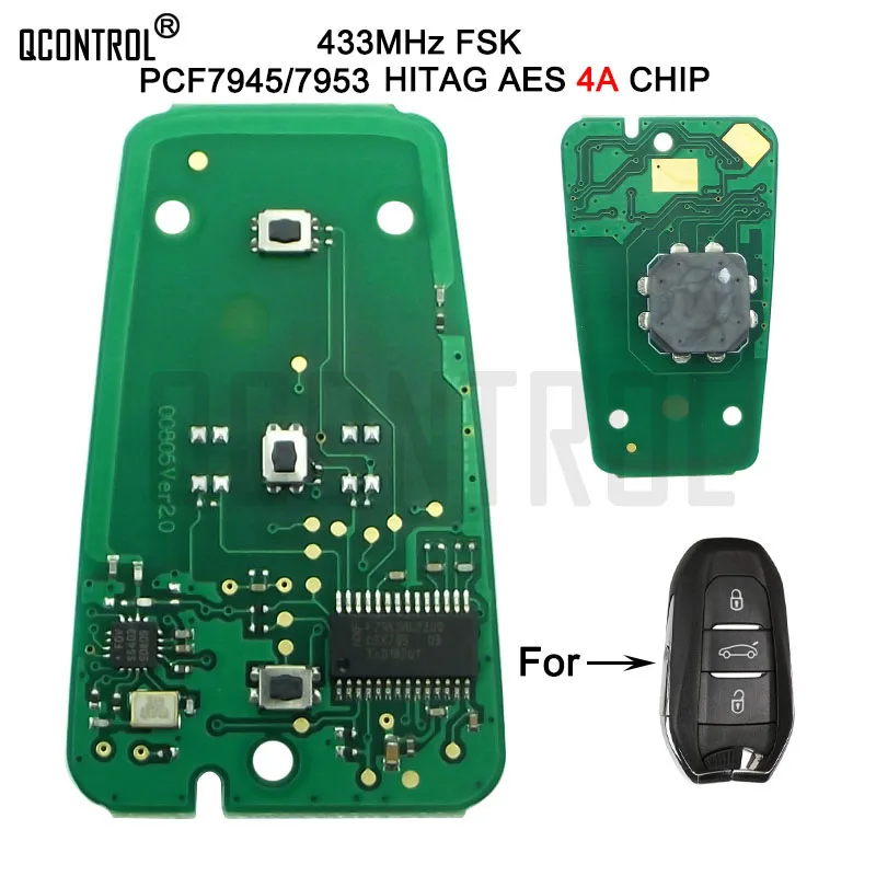 

3 Buttons DS Smart Remote Key PCB 433MHz 7945 Chip for Peugeot 508/Citroen C4