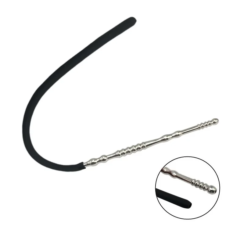 Силиконовый двойной катетер с шариками уретральный звук мужской расширитель