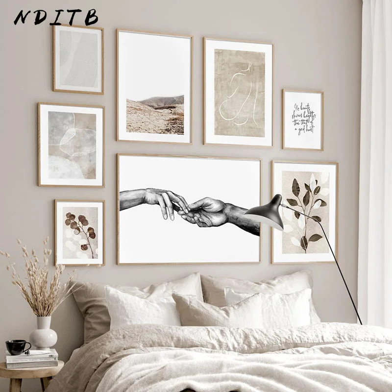 Абстрактная Картина на холсте винтажный лист пейзаж постер скандинавский арт