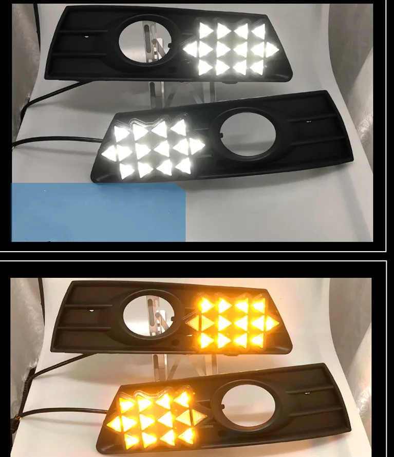 Светодиодные дневные ходовые огни DRL для Volkswagen vw passat cc 2010-2012 с желтым сигналом