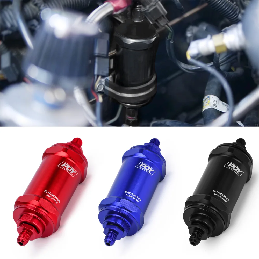 Hypertune - AN6  AN8  AN10 Inline PQY топливный фильтр E85 этанол с 100 микрон элемент из нержавеющей стали и стикер PQY (art.: 7ade0f90d) - 7ade0f90d