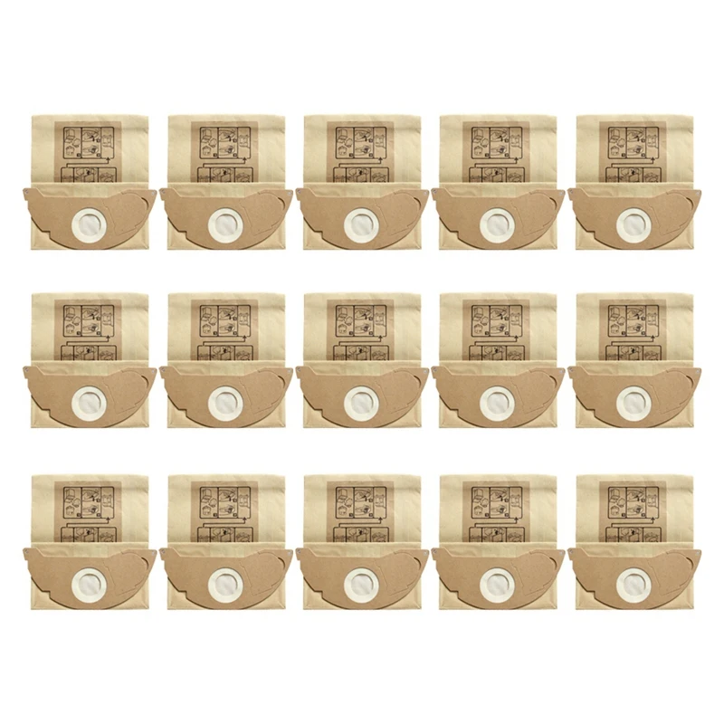 

15PCS Vacuum Dust Paper Bag For KARCHER WD2250 A2004 A2054 MV2 Robot Vacuum Cleaner Replacement Parts Accessories
