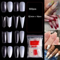 popular french pointe nail seamless 500 pieces of ballerina stiletto coffin rounded square