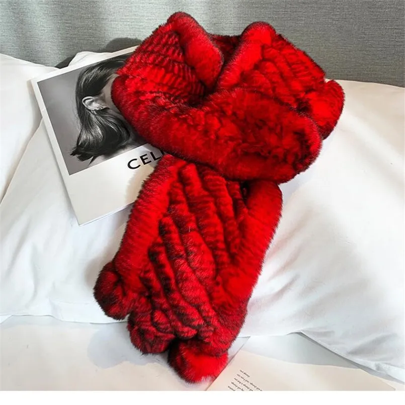 Новое поступление женская модная вязаная теплая мягкая зимняя шарф из меха