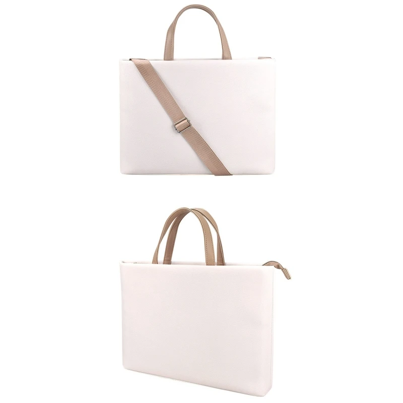 Водонепроницаемая сумка для ноутбука из ПУ со съемным плечевым ремнем портфель 13