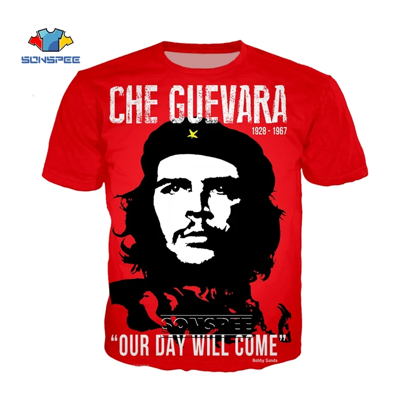 SONSPEE Че Гевары Граффити футболка для мужчин и женщин пользовательские 3d печати t