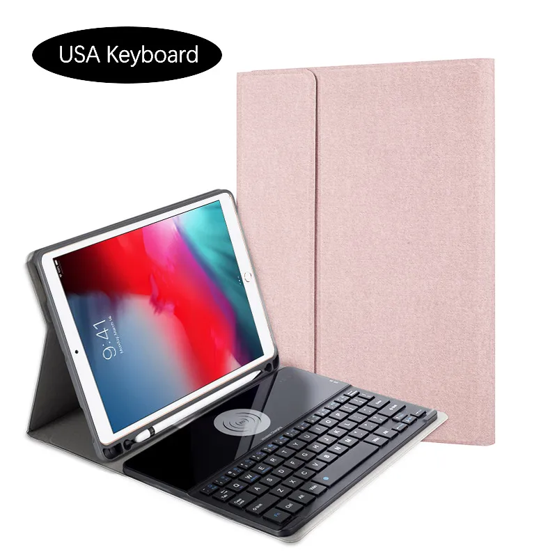 Для iPad 10," чехол Съемная Беспроводная зарядка США Bluetooth клавиатура кожаный чехол для iPad 7th 10,2 Чехол держатель ручки