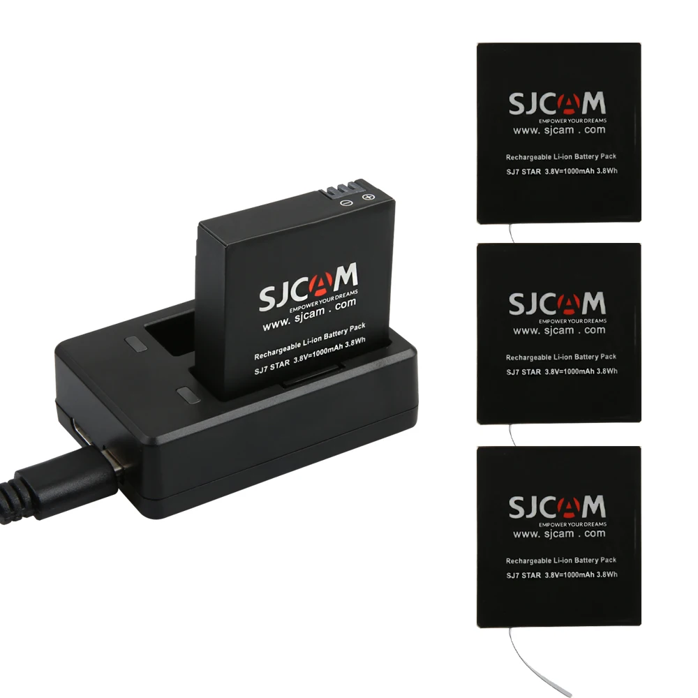 Аккумулятор SJCAM Sj7000 двойное зарядное устройство аккумулятор SJ4000 Sj5000 SJ6000 Li-Ion для