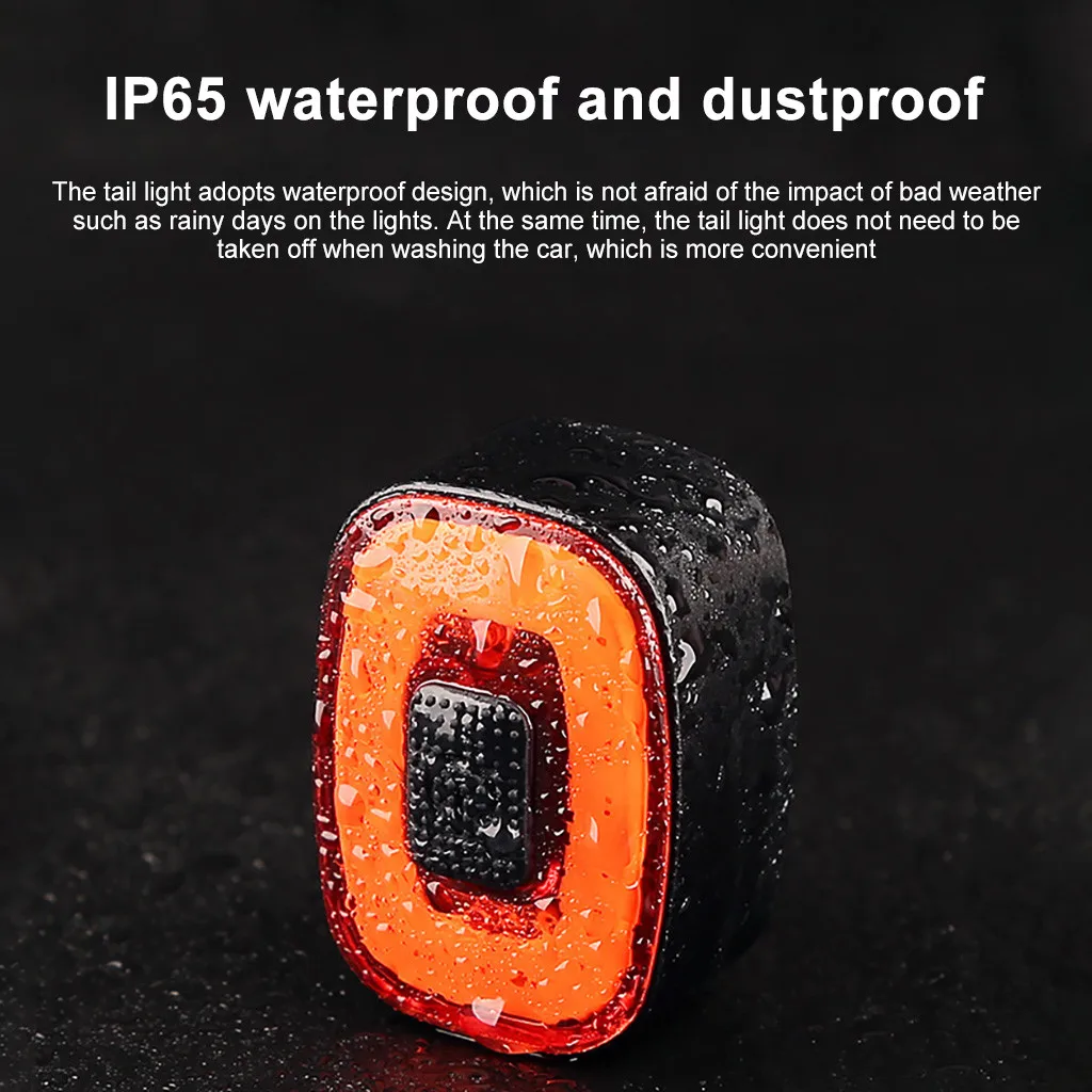 Воспринимающий силу тяжести Смарт тормозной велосипедный фонарь USB задний 7