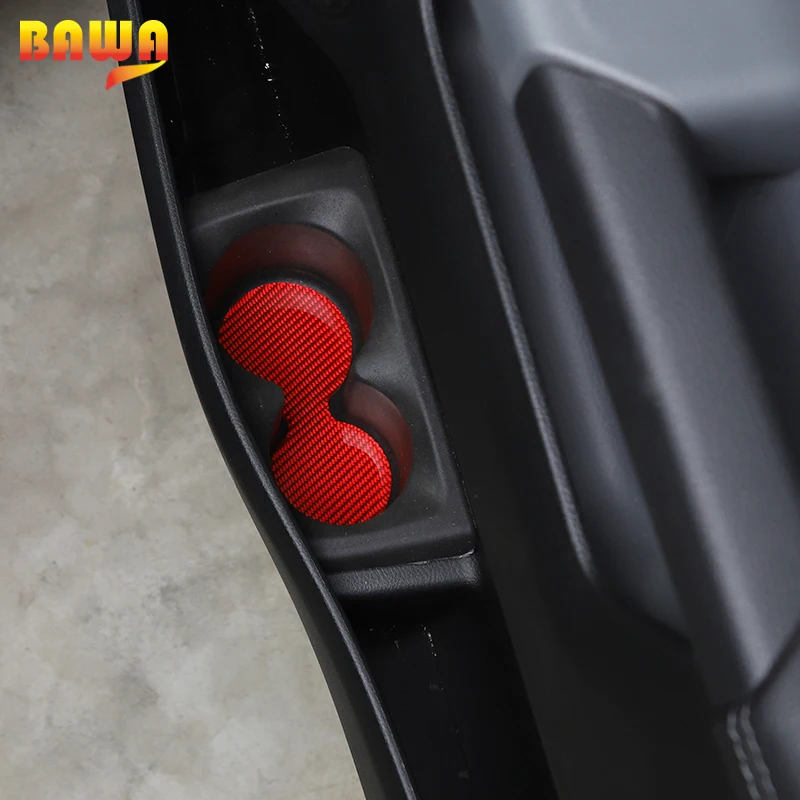 

BAWA Car Door Rear Cup Holder Cup Mats Decoration Cover Stickers for Dodge RAM 2018+ Interior Accessories