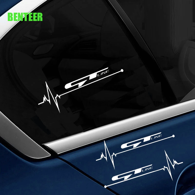 

2pcs GT GTLINE Car Windows Sticker For Kia Rio Ceed Stinger Venga SportageR Serento Soul Stonic Forte Venga Morning Picanto Niro
