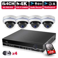 4ch 4k poe kit system 8mp cctv security sony h 265 4ch nvr indoor waterproof audio ip camera surveillance video