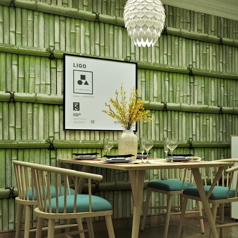 

beibehang Retro Chinese 3D three-dimensional simulation bamboo mat wallpaper restaurant study clothing store pvc wallpaper