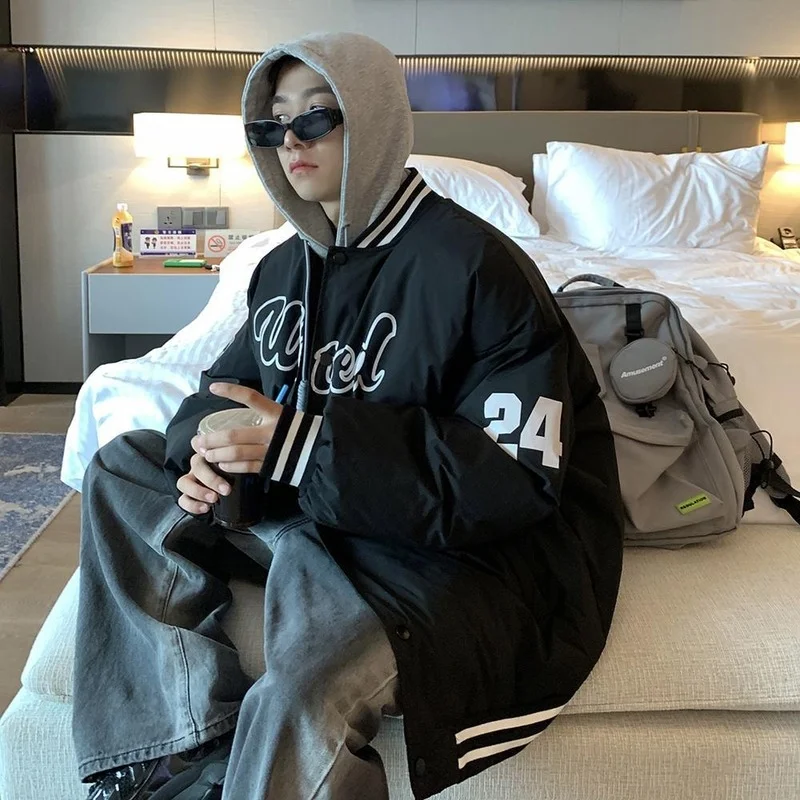 Autumn and Winter New American Baseball Uniforms Men and Women Loose Trend Fashion Sports Wind Plus Velvet Baseball Uniforms