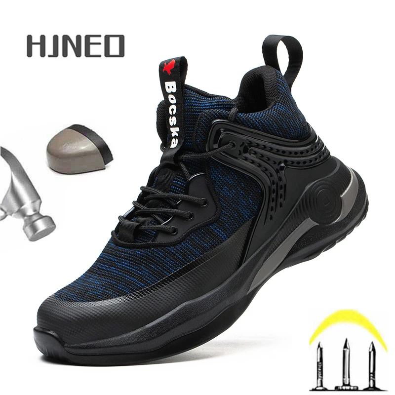 

Work Safety Boots Men Shoes Sneakers Breathable Anti-Smashing Lightweight Work Boots Indestructible Sneakers With Steel Toe Cap