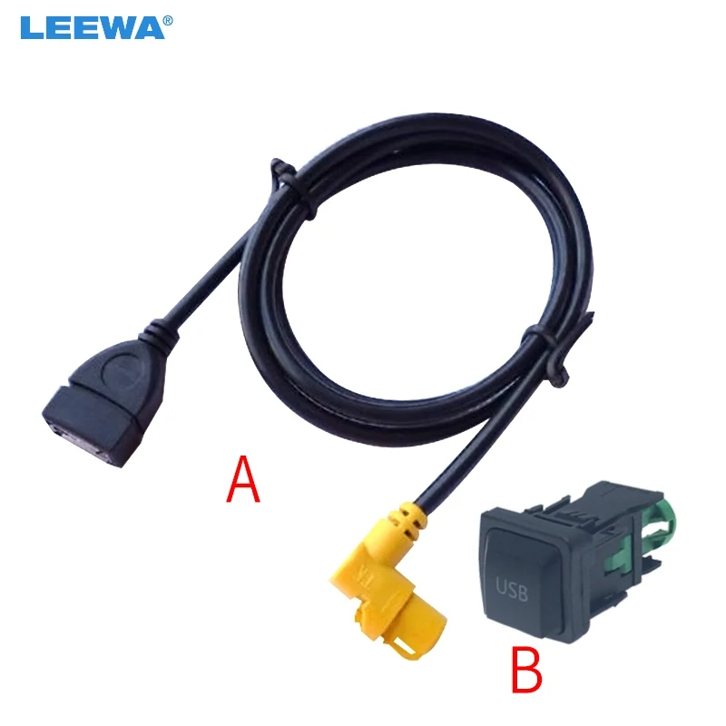 LEEWA 10 комплектов Автомобильный Круглый 4-контактный сменный USB-кабель с