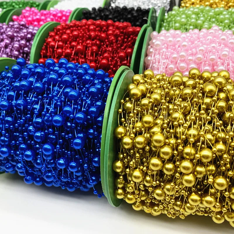 2 ярда 8 + 3 мм Рождественское украшение леска искусственные цветы цепочка с