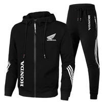 honda tracksuit honda print zipper hoodiepants suits 2 piece men sets motorcycle racing sportswear jogging fitness sports suit