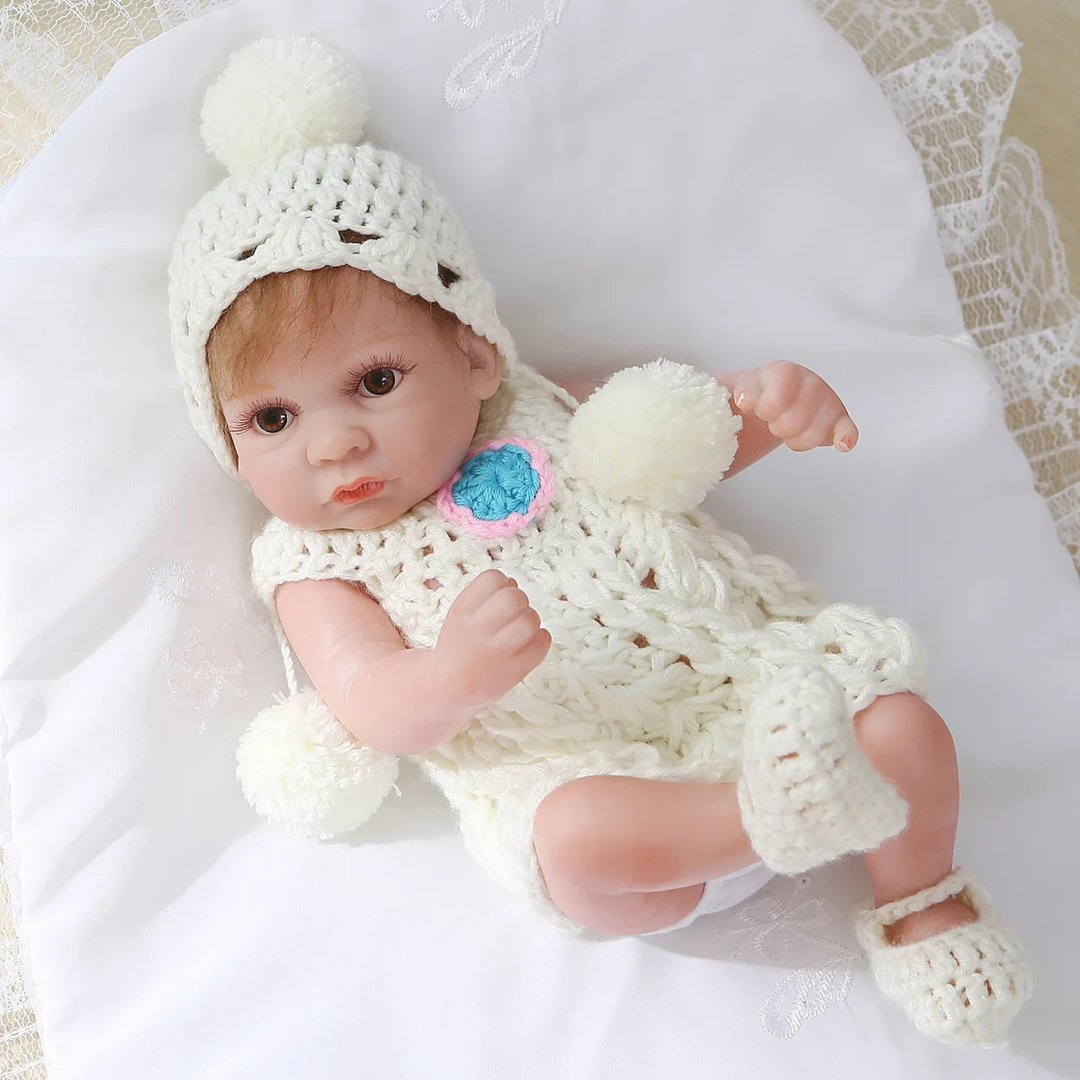 

2021 NEW NPK 26cm Mini Cute Palm Size Doll Lifelike Newborn Babies Silicone Baby Dolls Toy PP Cotton Flexible Touch Gift