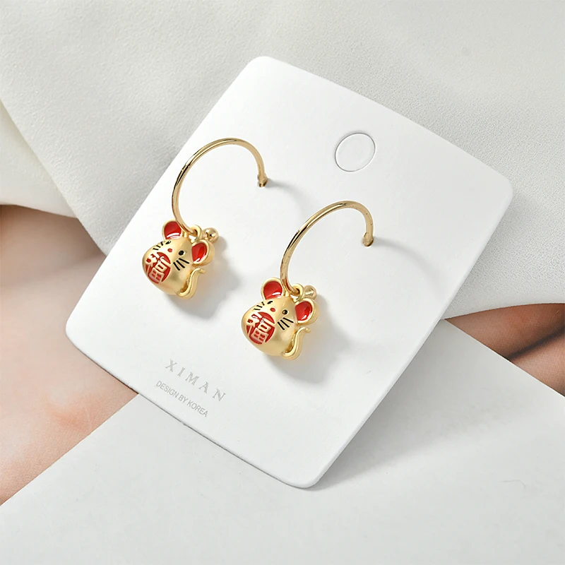 Симпатичная стерео мышь удачи кот Подвеска из сплава сделай сам серьги браслеты