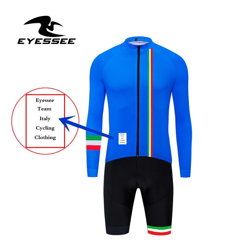 Длинный рукав велокостюм Ropa Ciclismo Велоспорт Спортивная Триатлон Одежда eyessee Триатлон режим Италия велосипедная одежда