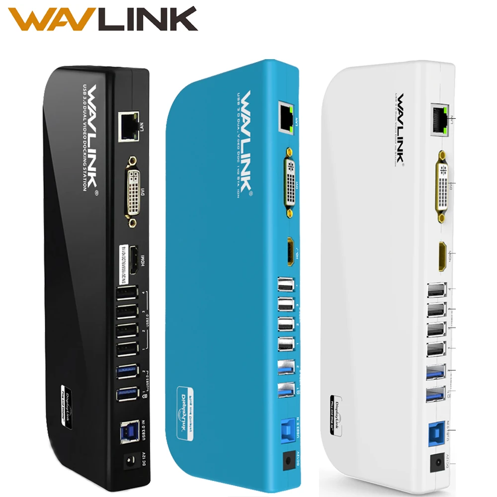 USB 3,0 Универсальная док-станция двойной видео монитор Дисплей HDMI& DVI/VGA GIGABIT ETHERNET Аудио 6 USB портов для ноутбука планшета