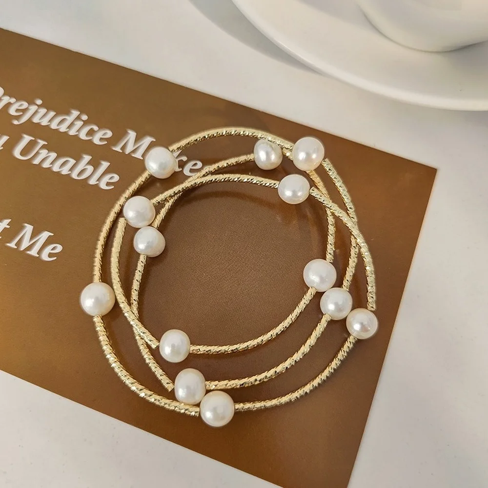 Сладкий натуральный Пресноводная жемчужина многослойный браслет с необузданным