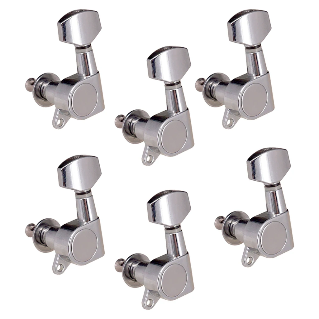

6L Guitar Closed String Button Tuning Pegs Key Tuners Machine Heads