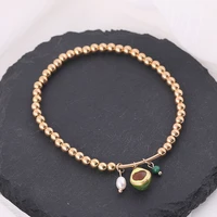 makersland cute avocado beads bracelet for women lovely pendent bracelet for girls womens accessories jewellery trend 2021 new