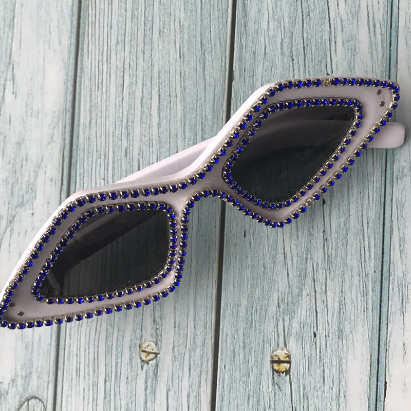 Солнцезащитные очки woemn изящные стразы белая оправа кошачий глаз uc400 модные samll |