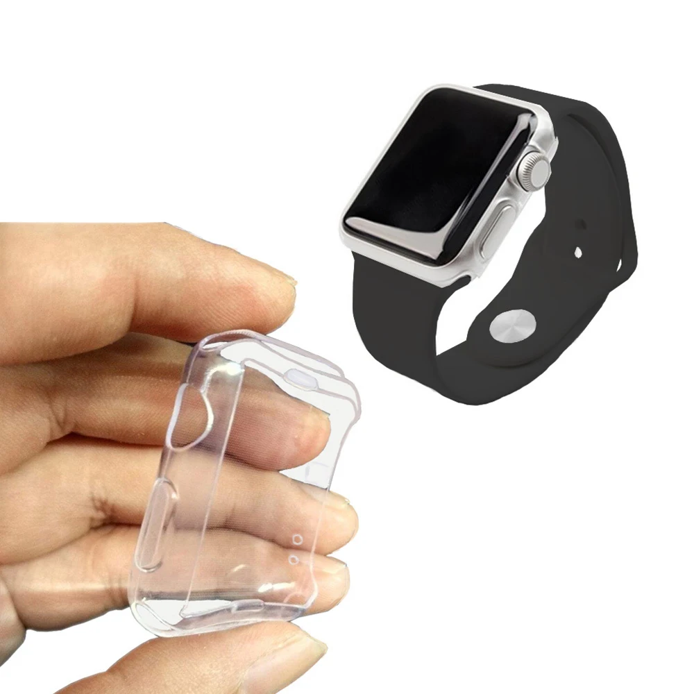 360 Тонкий чехол для часов для Apple Watch корпус 4, версия 1, 2, 3, ремешок 42 мм, 38 мм, версия мягкий прозрачный TPU Экран Защитная крышка для мобильного часо-4 3) 44 мм 40 мм