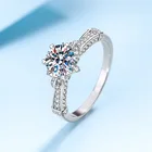 Роскошное кольцо в виде подсолнуха женское кольцо в виде цветка лотоса с бриллиантом 2 карата Необычные Свадебные Кольца из стерлингового серебра ювелирные изделия с коробкой