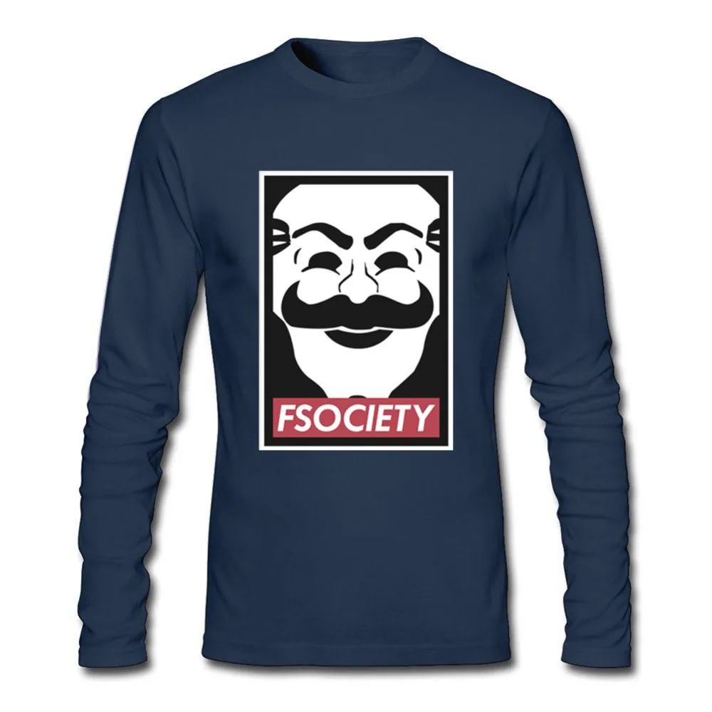 Mr Робот Fsociety футболка с анонимой маской мужские Забавные футболки длинным
